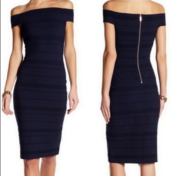 🇬🇧 Ted Baker Inan Bardot Body Con Bandage Dress - Picture 2 of 11